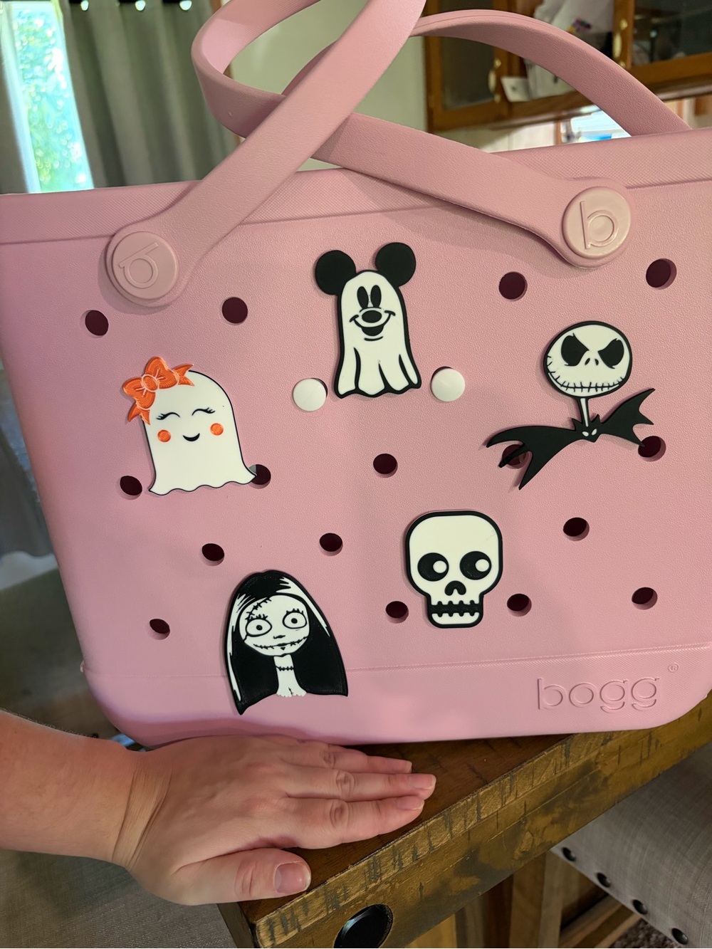 Pink Bogg Bag with Halloween Charms